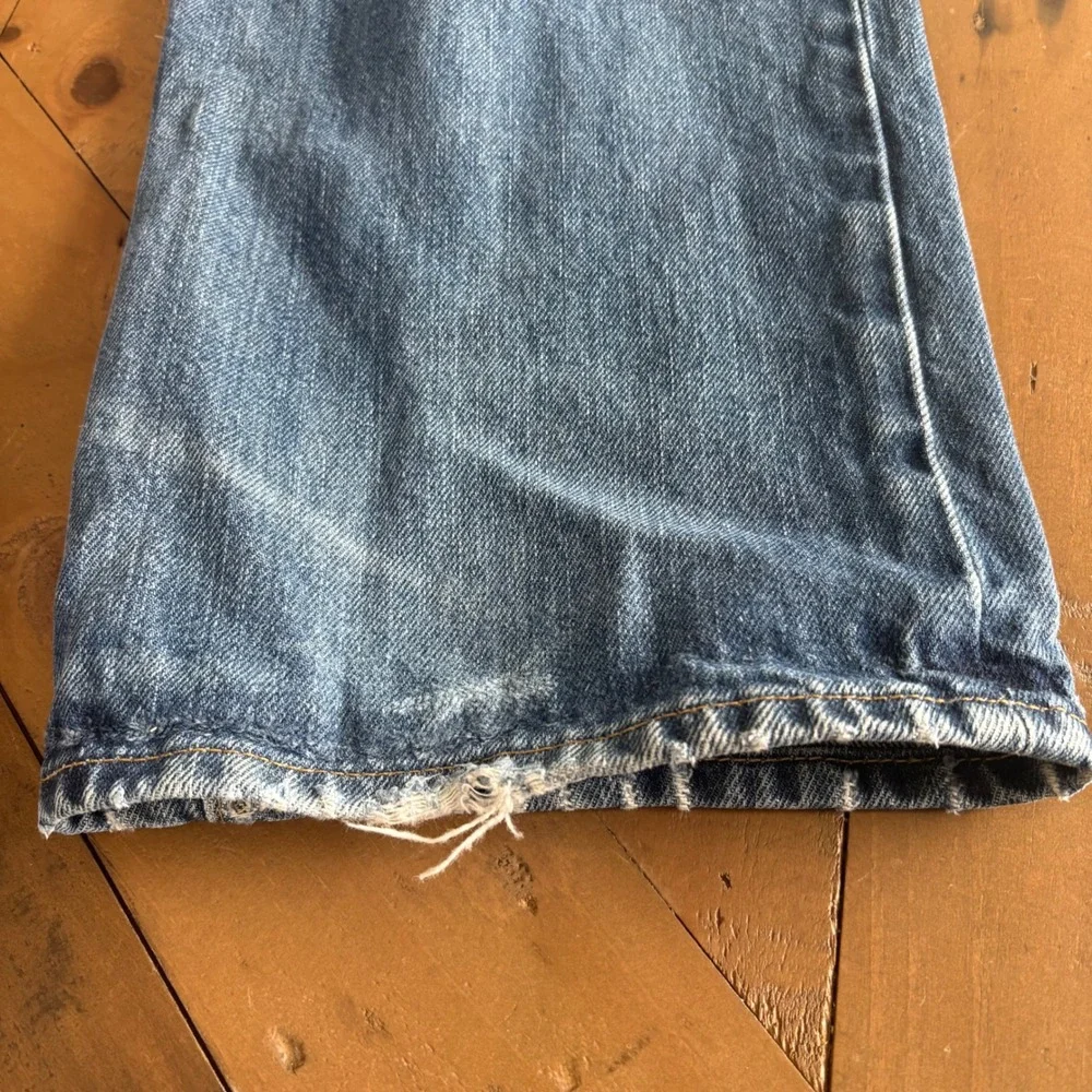 Vtg POLO Ralph Lauren Mens 36x32 Distressed Straight Leg Jeans Button Fly Grunge